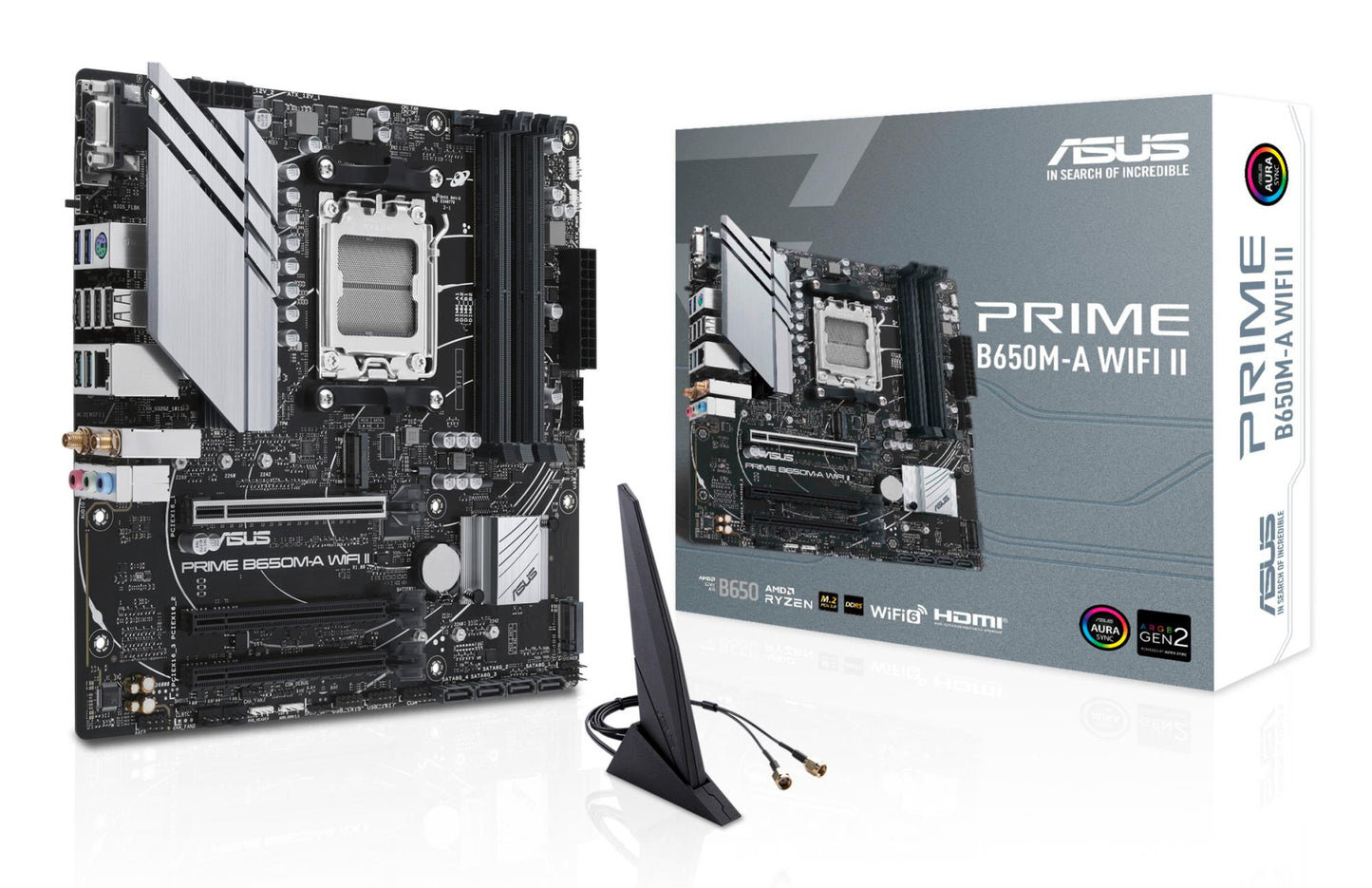 Peamine plaat|ASUS|AMD B650|Micro-ATX|Mälu DDR5|Mälu pesad 4|3xPCI-Express 4.0 16x|2xM.2|1x15pin D-sub|1xHDMI|1xDisplayPort|4xUSB 2.0|4xUSB 3.2|1xPS/2|1xRJ45|3xAudio port|PRIMEB650M-AWIFIII