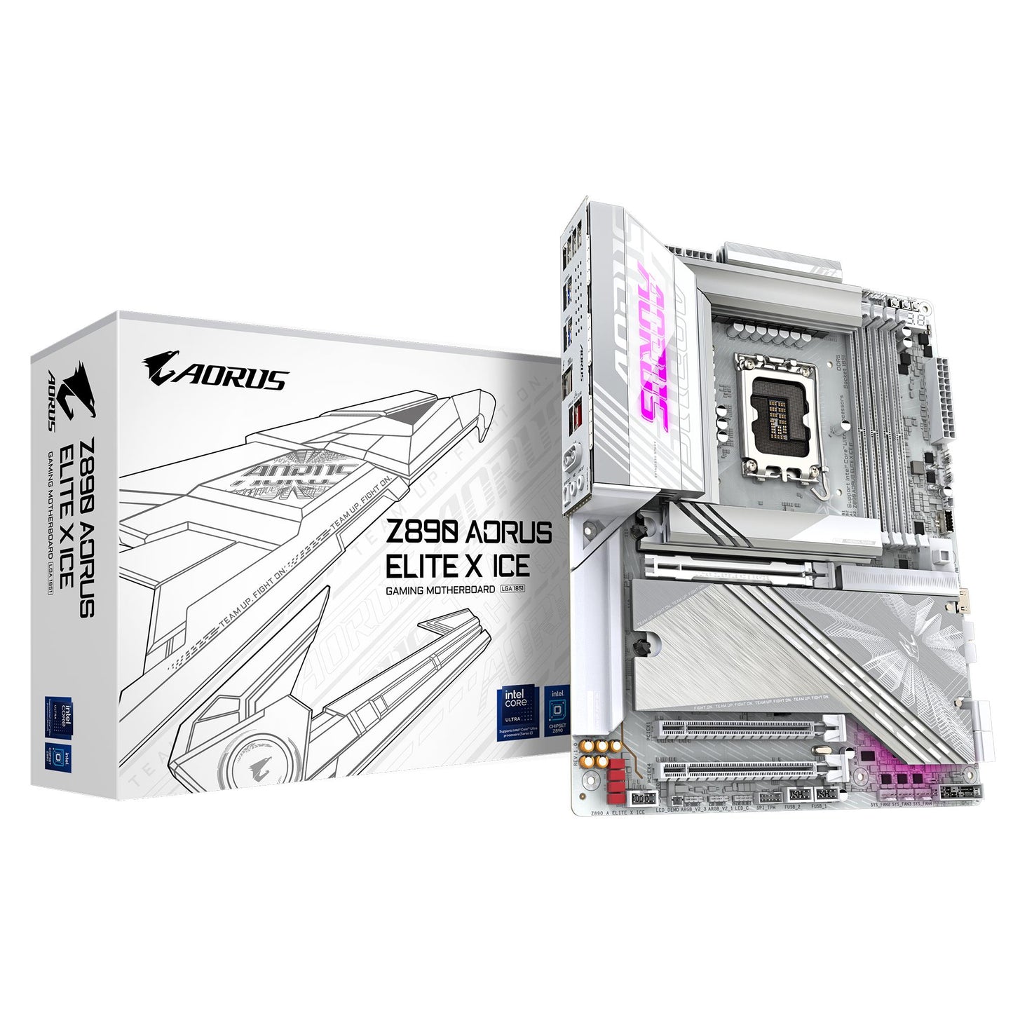 Emaplaat|GIGABYTE|Intel Z890|LGA1851|ATX|Mälu DDR5|Mälu pesad 4|1xPCI-Express 4.0 1x|1xPCI-Express 4.0 4x|1xPCI-Express 5.0 16x|5xM.2|4xUSB 2.0|6xUSB 3.2|1xUSB-C Thunderboltiga|1xOptiline S/PDIF|1xRJ45|2xHeliport|Z890AELITEXICE