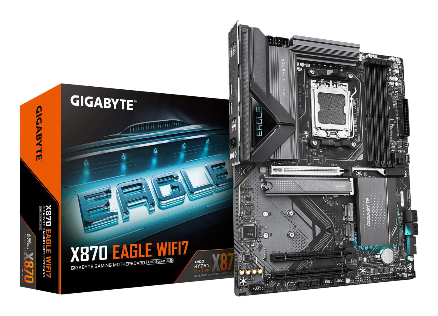 Mainboard|GIGABYTE|AMD X870|SAM5|ATX|Memory DDR5|Memory slots 4|2xPCI-Express 3.0 1x|1xPCI-Express 5.0 16x|3xM.2|1xHDMI|4xUSB 2.0|4xUSB 3.2|2xUSB-C|1xRJ45|3xAudio port|X870EAGLEWIFI71.1