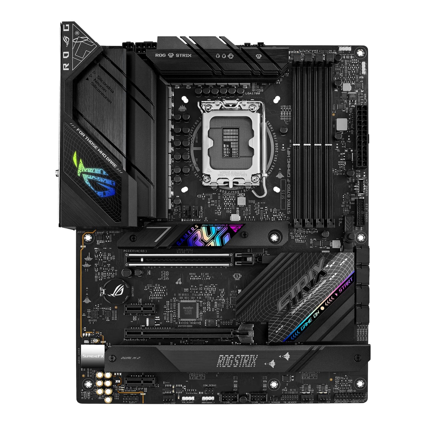 Peamoodul|ASUS|Intel B760 Express|LGA1700|ATX|Mälu DDR5|Mälu pesad 4|2xPCI-Express 3.0 1x|1xPCI-Express 3.0 16x|1xPCI-Express 5.0 16x|3xM.2|1xHDMI|1xDisplayPort|7xUSB 3.2|1xUSB-C|1xOptical S/PDIF|1xRJ45|5xAudio port|STRIXB760-FGAMINGWIFI
