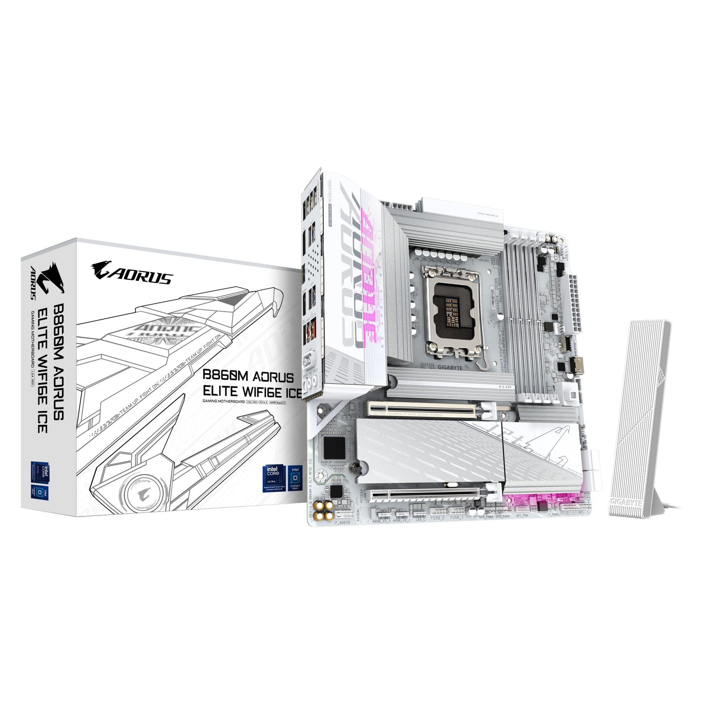 Peamine plaat|GIGABYTE|Intel B860 Express|LGA1851|Micro-ATX|Mälu DDR5|1xPCI-Express 16x|3xM.2|1xHDMI|1xDisplayPort|4xUSB 2.0|6xUSB 3.2|1xUSB-C|1xOptiline S/PDIF|1xRJ45|2xHeliport|B860MAELTWF6EICE1.0