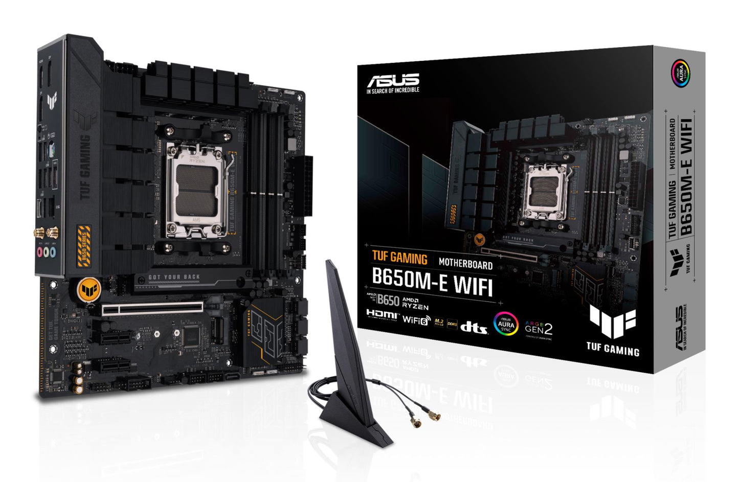 Mainboard|ASUS|AMD B650|SAM5|Micro-ATX|Memory DDR5|Memory slots 4|2xPCI-Express 4.0 1x|1xPCI-Express 4.0 16x|2xM.2|1xHDMI|2xDisplayPort|4xUSB 2.0|2xUSB 3.2|2xUSB-C|1xRJ45|3xAudio port|TUFGAMINGB650M-EWIFI