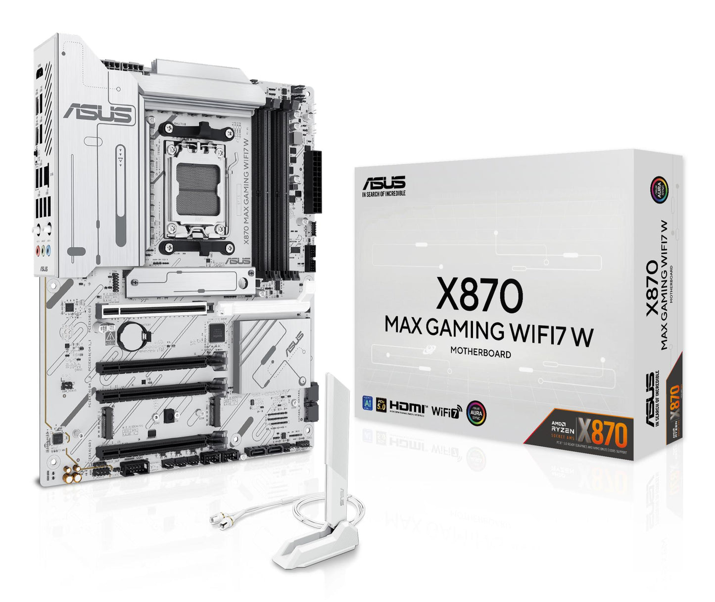 Peakaart|ASUS|AMD X870|SAM5|ATX|Mälu DDR5|Mälu pesad 4|1xPCI-Express 3.0 16x|2xPCI-Express 4.0 16x|1xPCI-Express 5.0 16x|3xM.2|1xHDMI|4xUSB 2.0|4xUSB 3.2|2xUSB-C|1xOptiline S/PDIF|1xRJ45|3xHeliport|X870MAXGAMINGWIFI7W