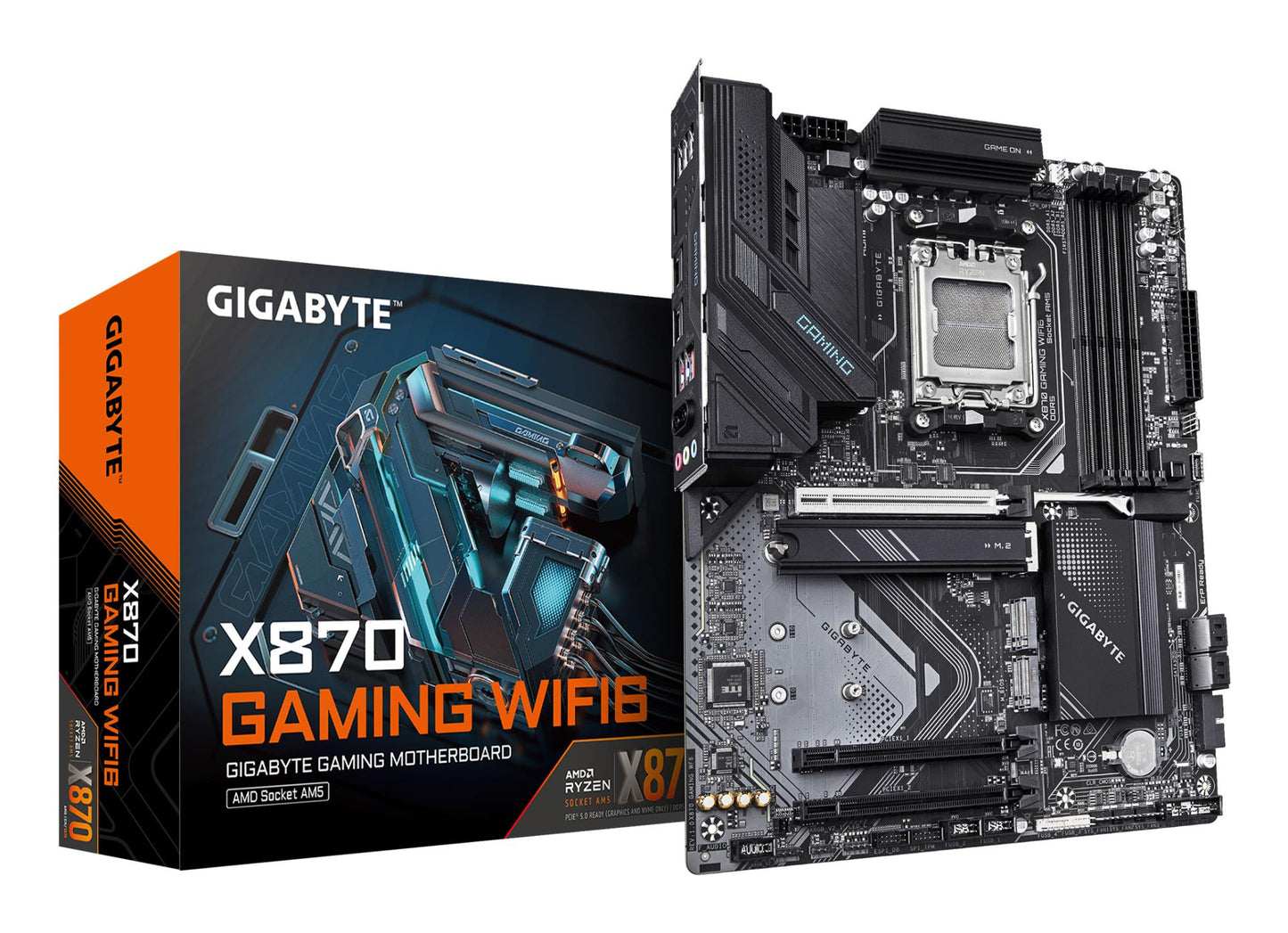 Emaplaat|GIGABYTE|AMD X870|SAM5|ATX|Mälu DDR5|Mälu pesad 4|3xPCI-Express 16x|2xM.2|1xHDMI|1xAudio-In|1xAudio-Out|1xMikrofon|4xUSB 3.2|2xUSB-C|1xRJ45|X870GAMINGWF6