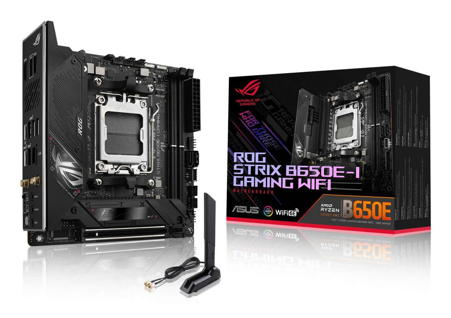 Emaplaat|ASUS|AMD B650|SAM5|Mini-ITX|Mälu DDR5|Mälu pesad 2|1xPCI-Express 5.0 16x|2xM.2|1xHDMI|2xAudio-In|1xAudio-Out|2xUSB 2.0|4xUSB 3.2|2xUSB-C|1xOptical S/PDIF|1xRJ45|2xRF-Out|STRIXB650E-IGAMINGWIFI