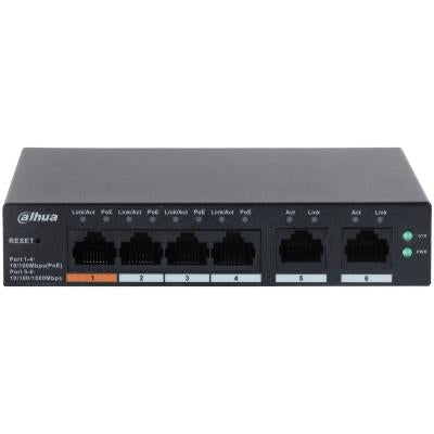 Lüliti|DAHUA|CS4006-4ET-60|Tüüp L2|Desktop/pedestal|PoE portide arv 4|CS4006-4ET-60