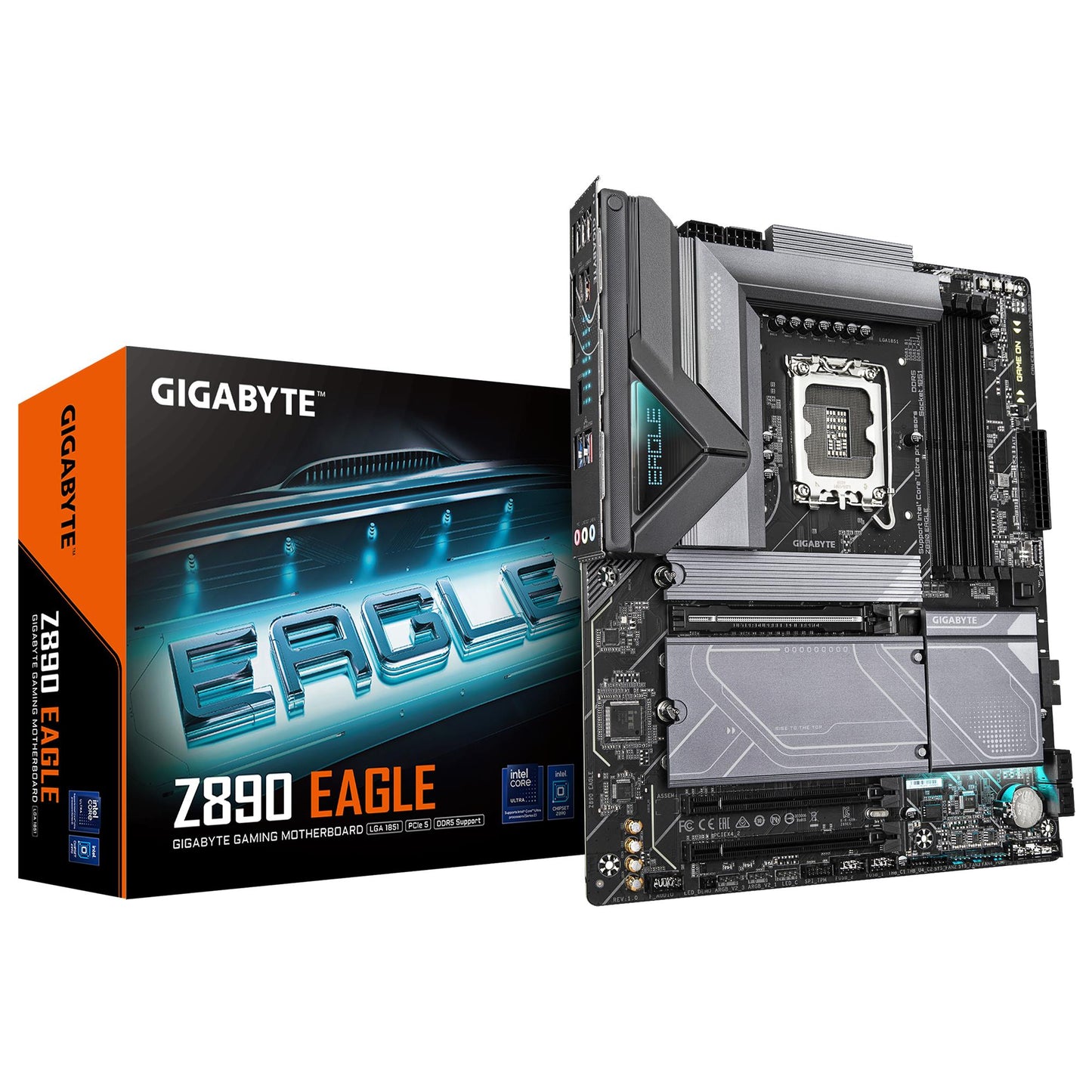 Mainboard|GIGABYTE|Intel Z890|LGA1851|ATX|Memory DDR5|Memory slots 4|2xPCI-Express 4.0 4x |1xPCI-Express 5.0 16x|4xM.2|1xDisplayPort|4xUSB 2.0|5xUSB 3.2|1xUSB-C|1xRJ45|3xAudio port|Z890EAGLE