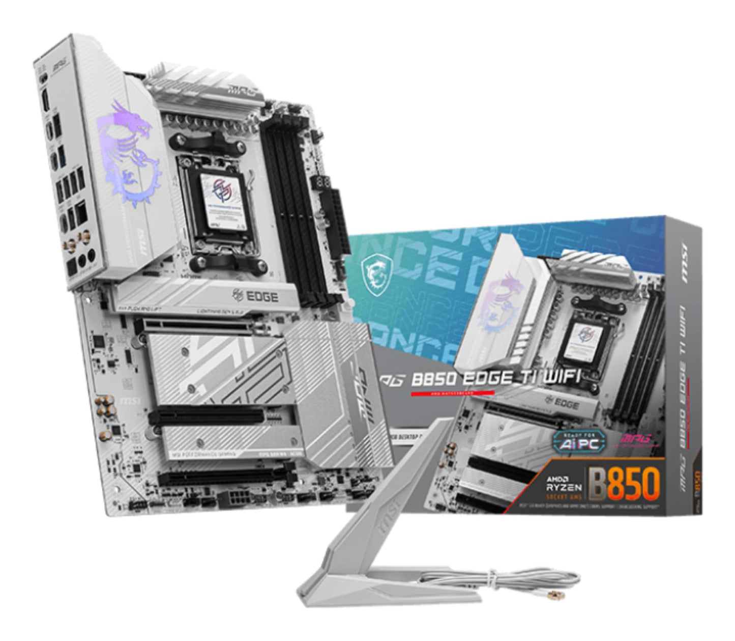 Mainboard|MSI|AMD B850|SAM5|ATX|Mälu DDR5|Mälu pesad 4|3xPCI-Express 16x|4xM.2|1xHDMI|1xAudio-In|1xAudio-Out|4xUSB 2.0|1xUSB 3.0|2xUSB 3.2|3xUSB-C|1xOptical S/PDIF|1xRJ45|MPGB850EDGETIWIFI