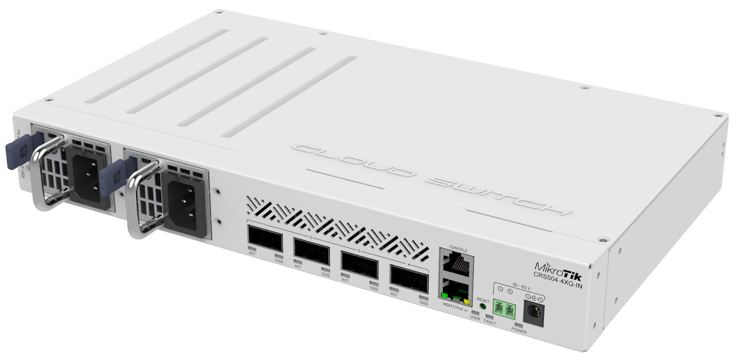 Switch|MIKROTIK|CRS504-4XQ-IN|Rack 1U|1x10Base-T / 100Base-TX|4xQSFP28|CRS504-4XQ-IN