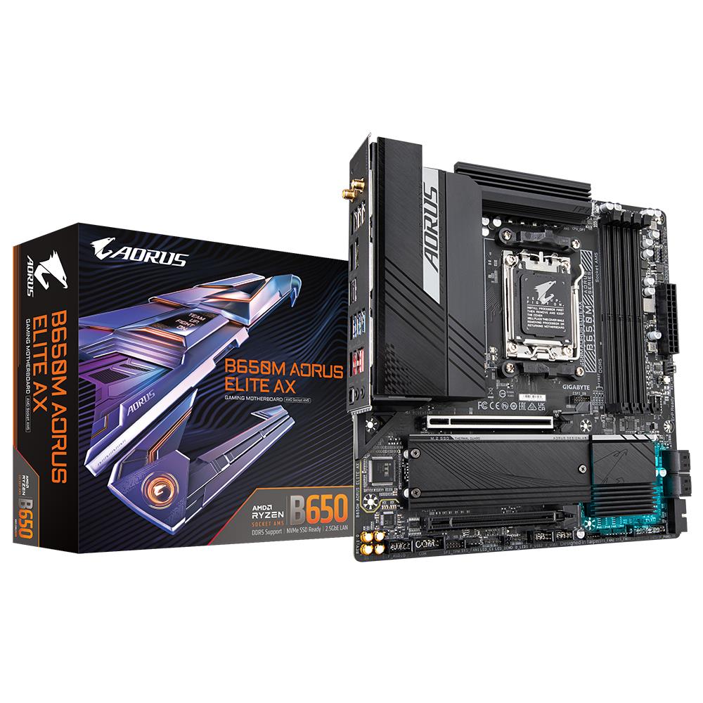 Mainboard|GIGABYTE|AMD B650|SAM5|Micro-ATX|Memory DDR5|Memory slots 4|2xPCI-Express 4.0 16x|2xM.2|1xHDMI|1xDisplayPort|4xUSB 2.0|7xUSB 3.2|1xUSB-C|1xOptical S/PDIF|1xRJ45|2xAudio port|B650MAORUSELITEAX1.3