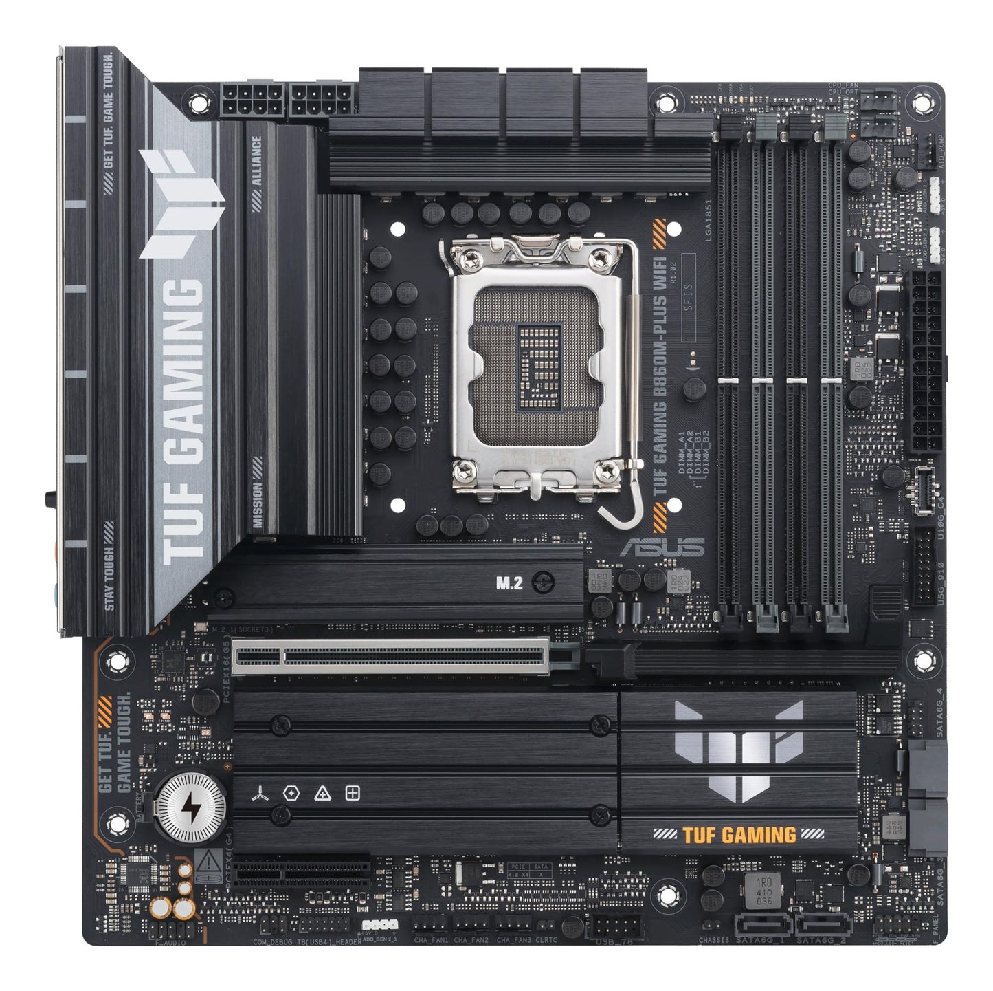 Mainboard|ASUS|Intel B860 Express|LGA1851|Micro-ATX|Memory DDR5|Memory slots 4|1xPCI-Express 4.0 4x |1xPCI-Express 5.0 16x|3xM.2|1xHDMI|1xDisplayPort|1xUSB 2.0|4xUSB 3.0|2xUSB 3.2|1xUSB-C|1xOptical S/PDIF|1xRJ45|5xAudio port|GAMINGB860M-PLUSWIFI