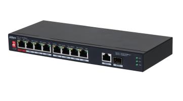 Lüliti|DAHUA|PFS3110-8ET1GT1GF-96|Desktop/pedestal|8x10Base-T / 100Base-TX|1x10Base-T / 100Base-TX / 1000Base-T|2x1000Base-T|PoE portid 8|96 vatti|DH-PFS3110-8ET1GT1GF-96