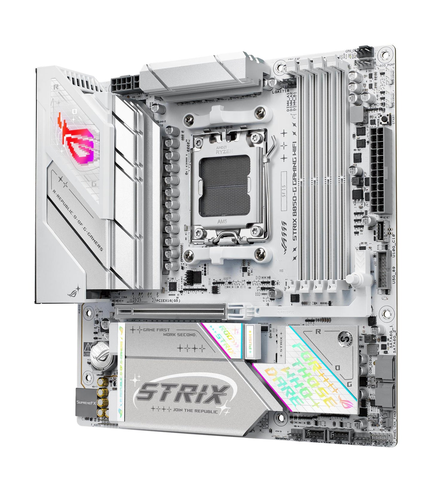 Peamoodul|ASUS|AMD B850|SAM5|Micro-ATX|Mälu DDR5|Mälu pesad 4|1xPCI-Express 5.0 16x|4xM.2|1xHDMI|1xDisplayPort|2xUSB 2.0|4xUSB 3.2|4xUSB-C|1xOptical S/PDIF|1xRJ45|2xAudio port|STRIXB850-GGAMINGWIFI