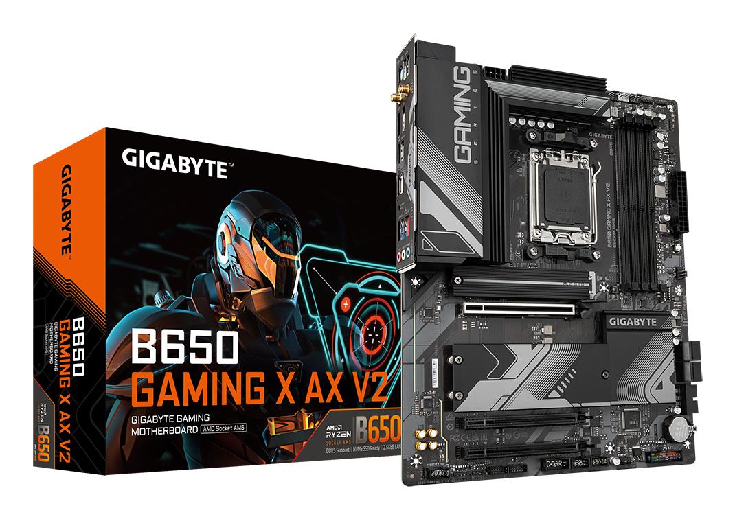 Emaplaat|GIGABYTE|AMD B650|SAM5|ATX|Mälu DDR5|Mälu pesad 4|1xPCI-Express 16x|1xPCI-Express 3.0 1x|3xM.2|1xHDMI|1xDisplayPort|3xUSB 2.0|4xUSB 3.2|1xUSB-C|1xPS/2|1xRJ45|3xAudio port|B650GAMINGXAXV21.2