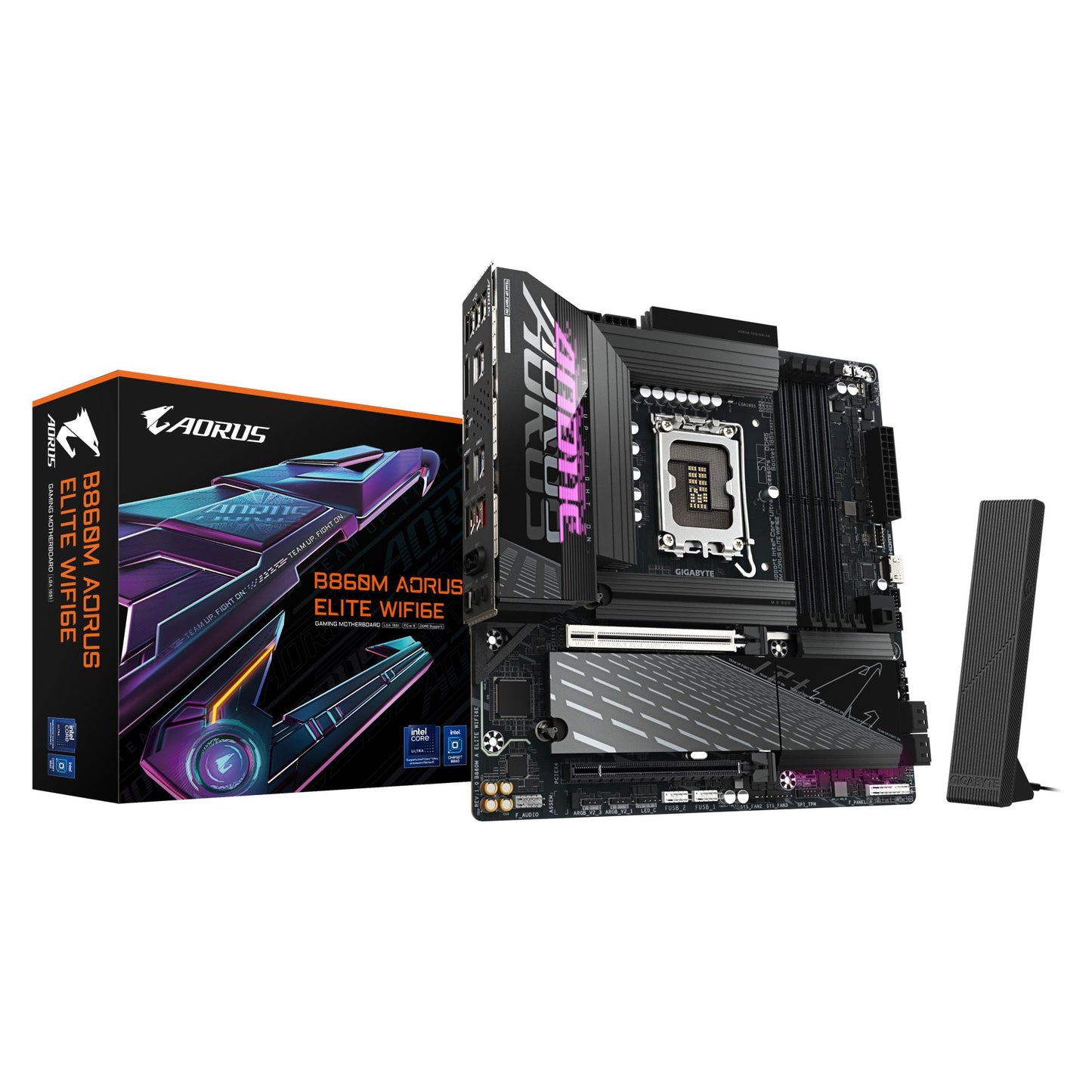 Emaplaat|GIGABYTE|Intel B860 Express|LGA1851|Micro-ATX|Mälu DDR5|Mälu pesad 4|2xPCI-Express 16x|3xM.2|1xHDMI|1xDisplayPort|1xAudio-In|1xAudio-Out|4xUSB 2.0|6xUSB 3.2|1xUSB-C|1xOptical S/PDIF|1xRJ45|B860MAELITEWIFI6E1.0