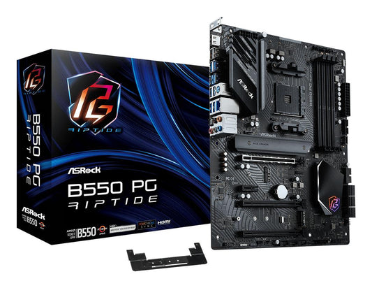 Mainboard|ASROCK|AMD B550|SAM4|ATX|Memory DDR4|Memory slots 4|3xPCI-Express 16x|1xPCI-Express 3.0 1x|2xM.2|1xHDMI|2xUSB 2.0|8xUSB 3.2|1xPS/2|1xOptical S/PDIF|1xRJ45|5xAudio port|B550PGRIPTIDE