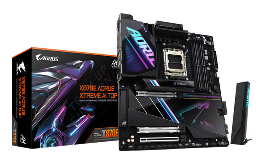 Mainboard|GIGABYTE|AMD X870E|SAM5|EATX|Memory DDR5|Memory slots 4|1xPCI-Express 4.0 4x	|1xPCI-Express 4.0 8x|1xPCI-Express 5.0 16x|4xM.2|1xHDMI|2xUSB 2.0|6xUSB 3.2|2xUSB-C|1xOptical S/PDIF|2xRJ45|2xAudio port|X870EAXTREMEAITOP