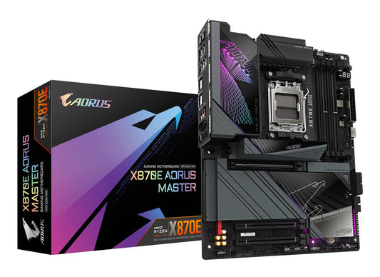 Mainboard|GIGABYTE|AMD X870E|SAM5|ATX|Memory DDR5|Memory slots 4|1xPCI-Express 3.0 4x|1xPCI-Express 4.0 4x	|1xPCI-Express 5.0 16x|4xM.2|1xHDMI|2xUSB 2.0|8xUSB 3.2|2xUSB-C|1xOptical S/PDIF|1xRJ45|2xAudio port|X870EAORUSMASTER