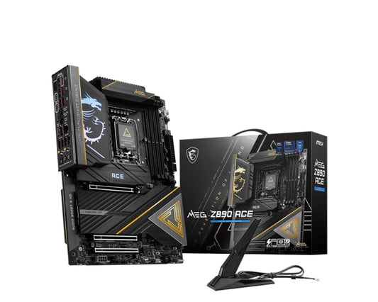 Mainboard|MSI|Intel Z890|LGA1851|ATX|Memory DDR5|Memory slots 4|3xPCI-Express 16x|5xM.2|1xHDMI|1xAudio-In|1xAudio-Out|11xUSB 3.1|2xUSB-C|2xUSB-C w/Thunderbolt|1xOptical S/PDIF|1xRJ45|MEGZ890ACE