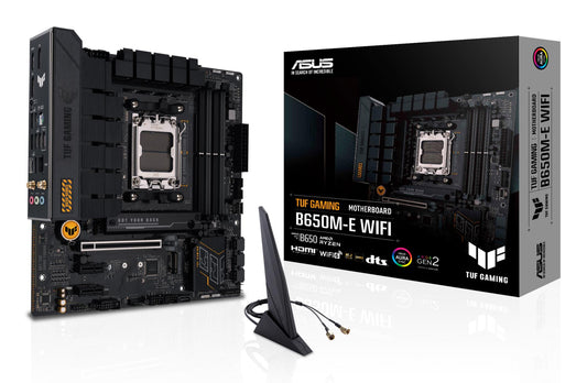 Mainboard|ASUS|AMD B650|SAM5|Micro-ATX|Memory DDR5|Memory slots 4|2xPCI-Express 4.0 1x|1xPCI-Express 4.0 16x|2xM.2|1xHDMI|2xDisplayPort|4xUSB 2.0|2xUSB 3.2|2xUSB-C|1xRJ45|3xAudio port|TUFGAMINGB650M-EWIFI