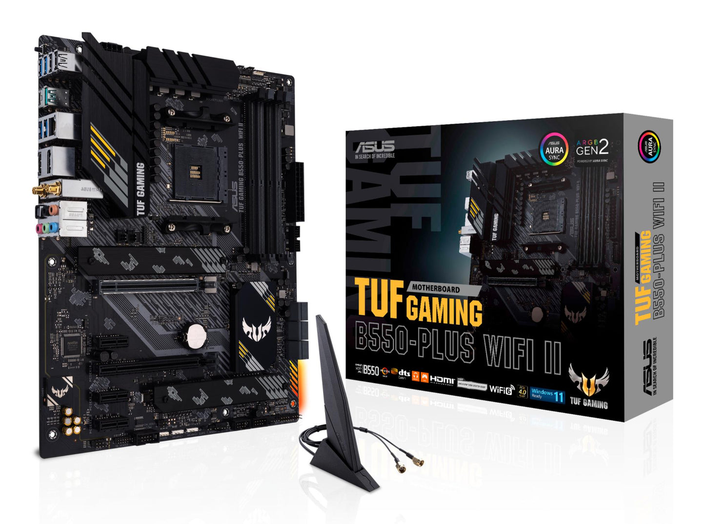 Emaplaat|ASUS|AMD B550|SAM4|ATX|Mälu DDR4|Mälu pesad 4|1xPCI-Express 3.0 1x|1xPCI-Express 3.0 4x|1xPCI-Express 4.0 16x|2xM.2|1xHDMI|1xDisplayPort|2xAudio-In|3xAudio-Out|2xUSB 2.0|1xUSB type C|5xUSB 3.2|1xOptical S/PDIF|1xRJ45|TUFGAMB550-PLUSWIFIII