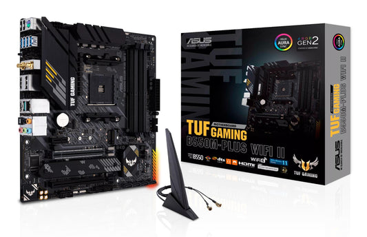 Mainboard|ASUS|AMD B550|SAM4|MicroATX|Memory DDR4|Memory slots 4|1xPCI-Express 3.0 1x|1xPCI-Express 3.0 16x|1xPCI-Express 4.0 16x|2xM.2|1xHDMI|1xDisplayPort|2xUSB 2.0|5xUSB 3.2|1xUSB type C|1xPS/2|1xOptical S/PDIF|1xRJ45|5xAudio port|TUFGAMB550MPLUSWIFIII