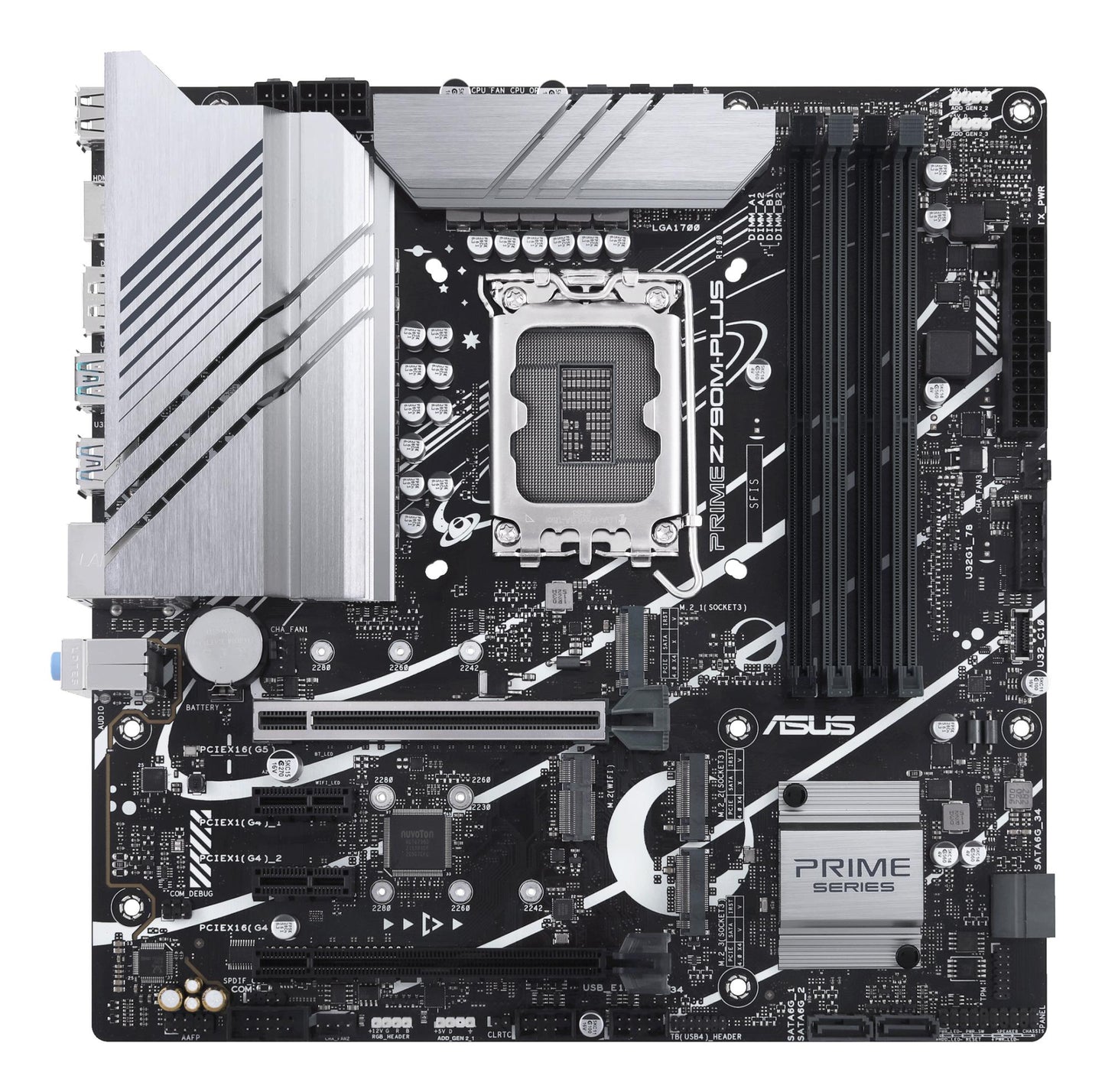 Peamine plaat|ASUS|Intel Z790|LGA1700|Micro-ATX|Mälu DDR5|Mälu pesad 4|2xPCI-Express 4.0 1x|1xPCI-Express 4.0 16x|1xPCI-Express 5.0 16x|3xM.2|1xHDMI|1xDisplayPort|2xUSB 2.0|5xUSB 3.2|1xUSB-C|1xRJ45|3xHeliport|PRIMEZ790M-PLUS