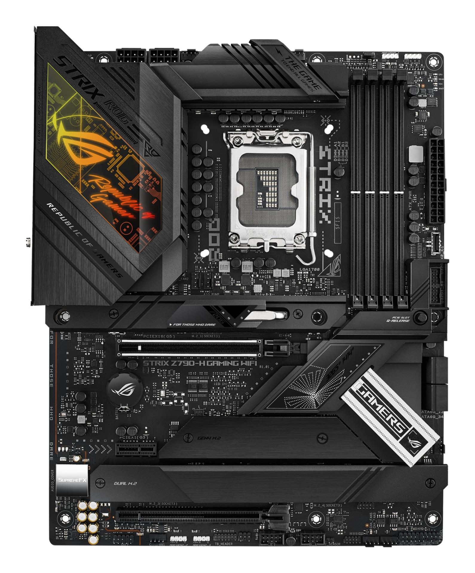 Emaplaat|ASUS|Intel Z790|LGA1700|ATX|Mälu DDR5|Mälu pesad 4|1xPCI-Express 3.0 1x|1xPCI-Express 4.0 16x|1xPCI-Express 5.0 16x|4xM.2|1xHDMI|1xDisplayPort|2xUSB 2.0|6xUSB 3.2|2xUSB-C|1xOptical S/PDIF|1xRJ45|5xAudio port|STRIXZ790-HGAMINGWIFI