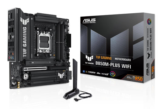 Mainboard|ASUS|AMD B850|SAM5|Micro-ATX|Memory DDR5|Memory slots 4|1xPCI-Express 4.0 1x|1xPCI-Express 4.0 16x|1xPCI-Express 5.0 16x|3xM.2|1xHDMI|1xDisplayPort|11xUSB 2.0|2xUSB-C|1xRJ45|5xAudio port|GAMINGB850M-PLUSWIFI