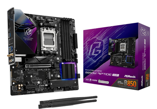 Mainboard|ASROCK|AMD B850|SAM5|Micro-ATX|Memory DDR5|Memory slots 4|1xHDMI|1xDisplayPort|1xAudio-In|1xAudio-Out|1xMicrophone|4xUSB 2.0|3xUSB 3.2|1xUSB-C|1xRJ45|B850MRIPTIDEWIFI