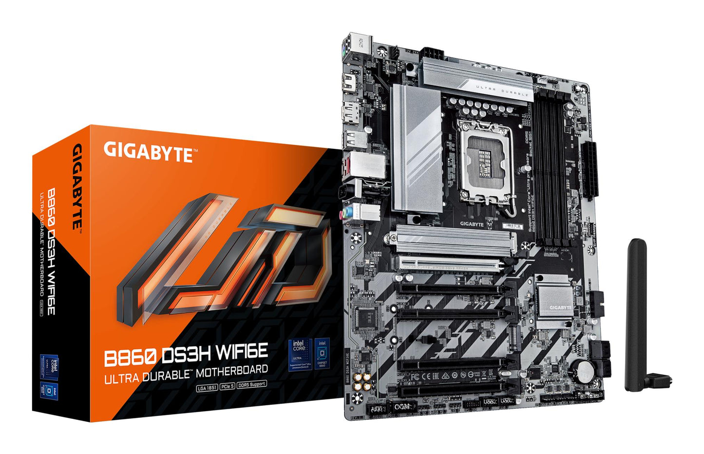 Emaplaat|GIGABYTE|Intel B860 Express|LGA1851|ATX|Mälu DDR5|5xPCI-Express 16x|2xM.2|1xHDMI|1xDisplayPort|1xAudio-In|1xAudio-Out|1xMikrofon|1xUSB 2.0|1xUSB 3.2|1xUSB-C|1xPS/2|1xRJ45|B860DS3HWIFI6E1.0