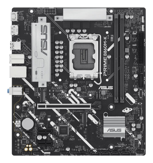Mainboard|ASUS|Intel B860 Express|LGA1851|Micro-ATX|Memory DDR5|Memory slots 2|2xPCI-Express 4.0 1x|1xPCI-Express 4.0 16x|2xM.2|1xHDMI|1xDisplayPort|1xAudio-In|1xAudio-Out|1xMicrophone|3xUSB 2.0|2xUSB 3.0|1xUSB 3.2|1xPS/2|1xRJ45|PRIMEB860M-K