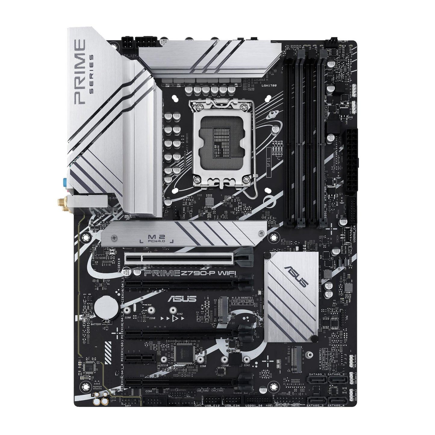 Peamine plaat|ASUS|Intel Z790|LGA1700|ATX|Mälu DDR5|Mälu pesad 4|1xPCI-Express 3.0 1x|3xPCI-Express 4.0 16x|1xPCI-Express 5.0 16x|3xM.2|1xHDMI|1xDisplayPort|4xUSB 2.0|3xUSB 3.2|1xUSB-C|1xPS/2|1xRJ45|3xAudio port|PRIMEZ790-PWIFI