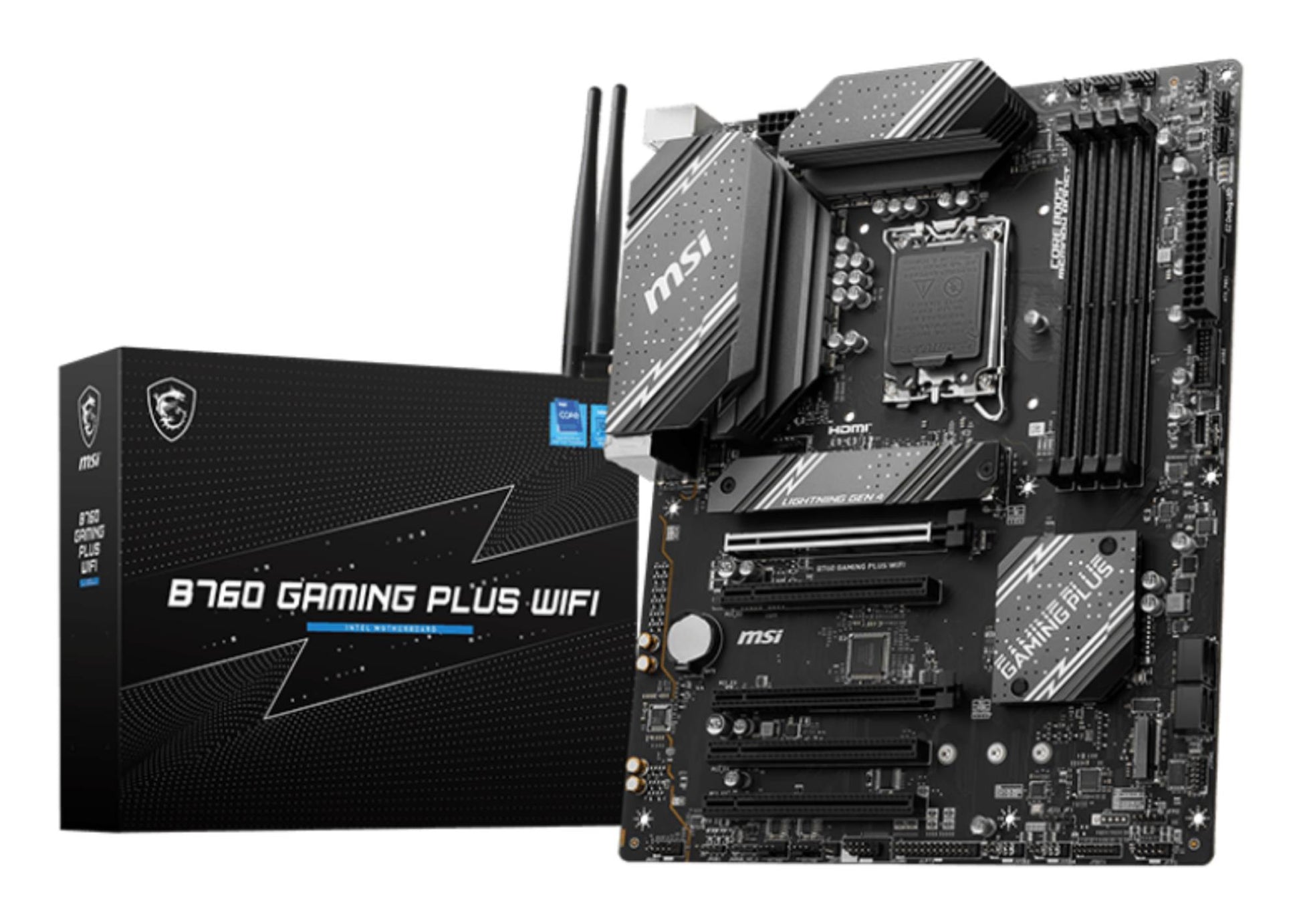 Emaplaat|MSI|Intel B760 Express|LGA1700|ATX|Mälu DDR5|Mälu pesad 4|5xPCI-Express 16x|2xM.2|1xHDMI|1xDisplayPort|2xUSB 2.0|2xUSB 3.2|1xUSB-C|1xPS/2|1xOptical S/PDIF|1xRJ45|5xAudio port|B760GAMINGPLUSWIFI