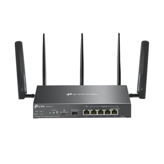 Traadita ruuter|TP-LINK|Omada 4G+ Cat6 AX3000 Gigabit VPN ruuter|Wi-Fi 6 (802.11ax)|Andmeedastuskiirus 2402 Mbit/s|Ethernet WAN Jah|SIM-kaardi pesa Jah|Ethernet LAN Jah|5xLAN porti|ER706W-4G