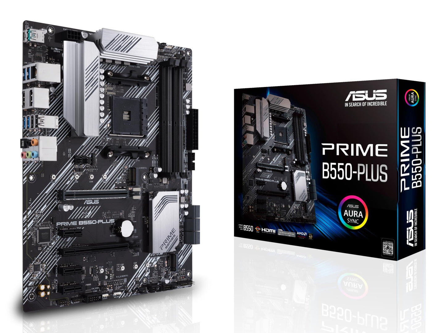 Mainboard|ASUS|AMD B550|SAM4|ATX|3xPCI-Express 3.0 1x|1xPCI-Express 3.0 16x|2xM.2|1xPCI-Express 4.0 16x|Mälu DDR4|Mälu pesad 4|1xHDMI|1xDisplayPort|2xUSB 2.0|1xUSB type C|5xUSB 3.2|1xOptical S/PDIF|1xRJ45|5xAudio port|PRIMEB550-PLUS