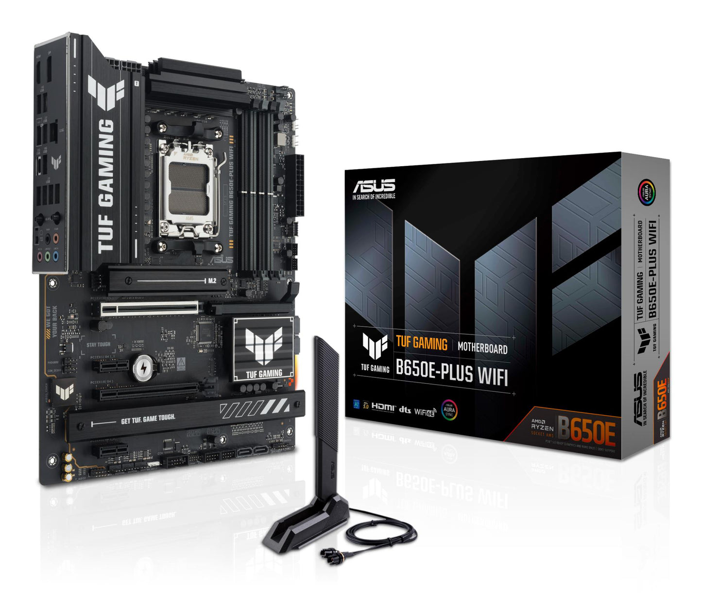 Emaplaat|ASUS|AMD B650|SAM5|ATX|Mälu DDR5|Mälu pesad 4|1xPCI-Express 4.0 1x|1xPCI-Express 4.0 16x|1xPCI-Express 5.0 16x|3xM.2|1xHDMI|1xDisplayPort|6xUSB 2.0|3xUSB 3.2|1xUSB-C|1xRJ45|3xAudio port|TUFGAMINGB650EPLUSWIFI