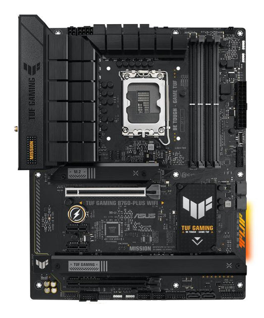 Mainboard|ASUS|Intel B760 Express|LGA1700|ATX|Memory DDR5|Memory slots 4|2xPCI-Express 3.0 1x|1xPCI-Express 3.0 16x|1xPCI-Express 5.0 16x|3xM.2|1xHDMI|1xDisplayPort|1xUSB 2.0|4xUSB 3.2|1xUSB-C|1xOptical S/PDIF|1xRJ45|5xAudio port|TUFGAMINGB760-PLUSWIFI