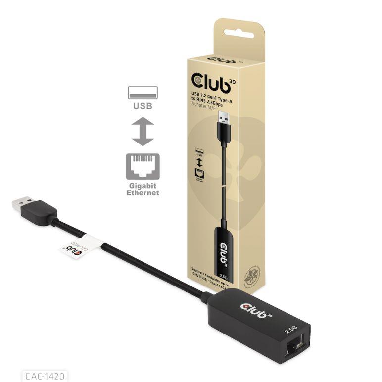 I/O ADAPTER USB3.2 TO RJ45/M/F CAC-1420 CLUB3D