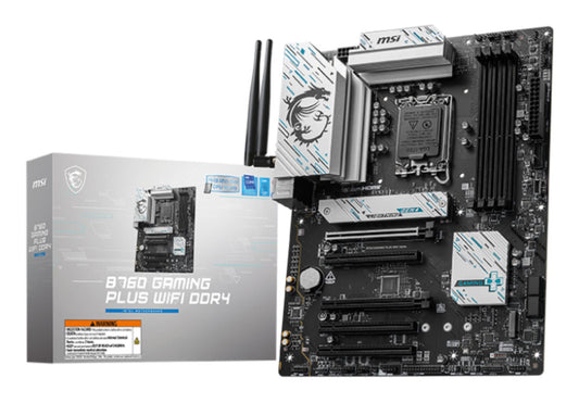 Mainboard|MSI|Intel B760 Express|LGA1700|ATX|Memory DDR4|Memory slots 4|5xPCI-Express 5.0 16x|2xM.2|1xHDMI|1xDisplayPort|4xUSB 2.0|2xUSB 3.2|1xUSB-C|1xPS/2|1xOptical S/PDIF|1xRJ45|5xAudio port|B760GAMPLUSWIFIDDR4