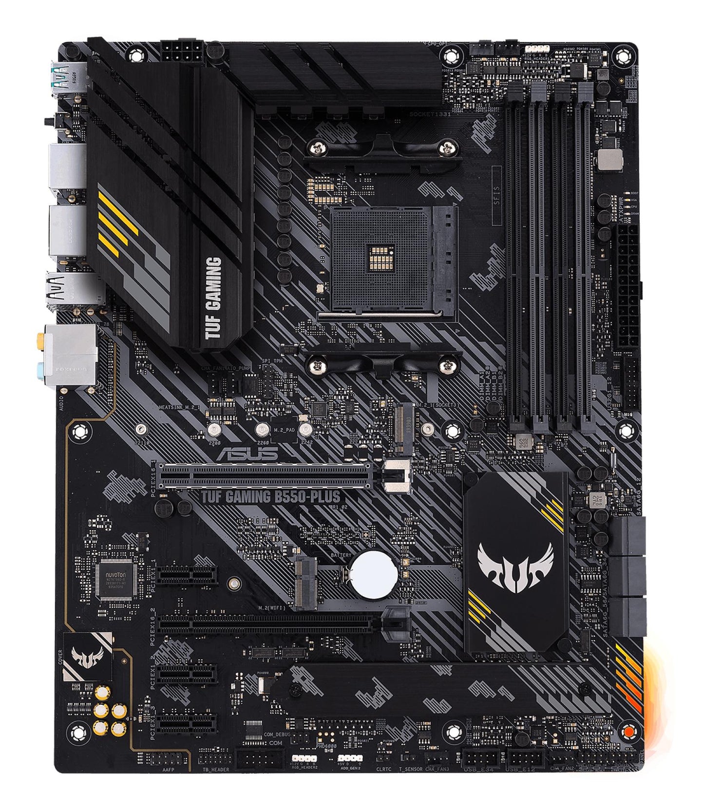 Peamine plaat|ASUS|AMD B550|SAM4|ATX|3xPCI-Express 3.0 1x|1xPCI-Express 3.0 16x|2xM.2|1xPCI-Express 4.0 16x|Mälu DDR4|Mälu pesad 4|1xHDMI|1xDisplayPort|1xUSB tüüp C|5xUSB 3.2|1xOptical S/PDIF|1xRJ45|5xAudio port|TUFGAMINGB550-PLUS