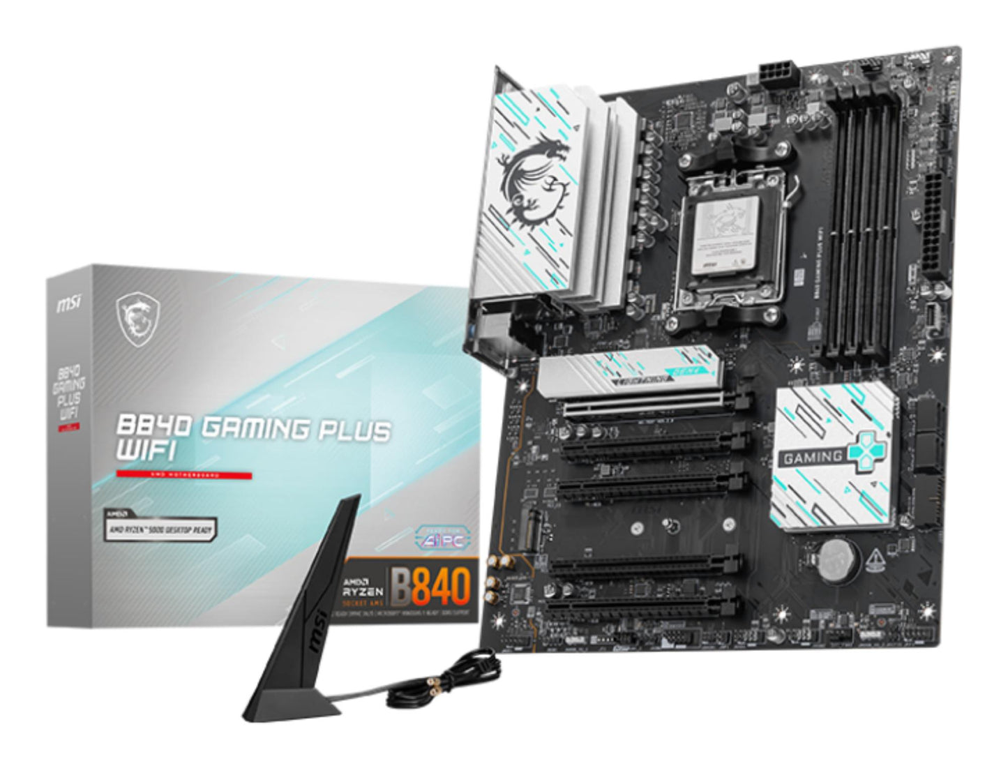 Mainboard|MSI|AMD B840|SAM5|ATX|Memory slots 4|5xPCI-Express 16x|2xM.2|1xHDMI|1xAudio-In|1xAudio-Out|1xMicrophone|4xUSB 2.0|3xUSB 3.2|1xUSB-C|1xRJ45|B840GAMINGPLUSWIFI