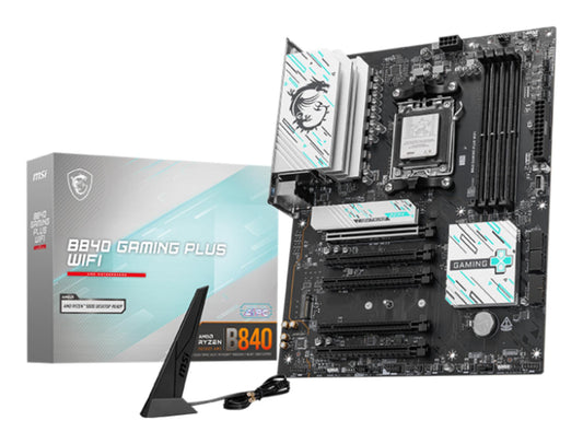 Mainboard|MSI|AMD B840|SAM5|ATX|Memory slots 4|5xPCI-Express 16x|2xM.2|1xHDMI|1xAudio-In|1xAudio-Out|1xMicrophone|4xUSB 2.0|3xUSB 3.2|1xUSB-C|1xRJ45|B840GAMINGPLUSWIFI