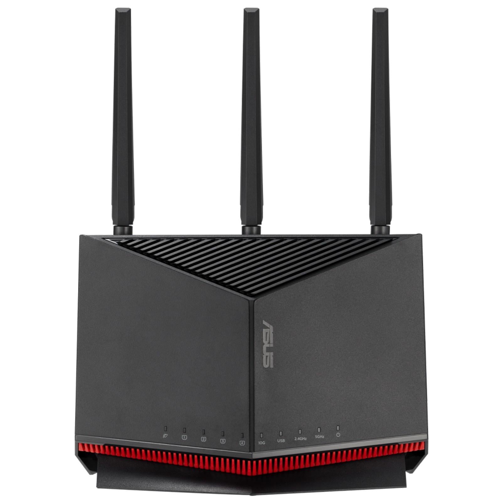 Traadita ruuter|ASUS|6800 Mbps|Mesh|Wi-Fi 5|Wi-Fi 6|Wi-Fi 6e|Wi-Fi 7|IEEE 802.11a|IEEE 802.11b|IEEE 802.11g|IEEE 802.11n|IEEE 802.11ac|IEEE 802.11ax|USB 2.0|3x2.5GbE|LAN \ WAN pesad 2|Antennide arv 4|RT-BE86U