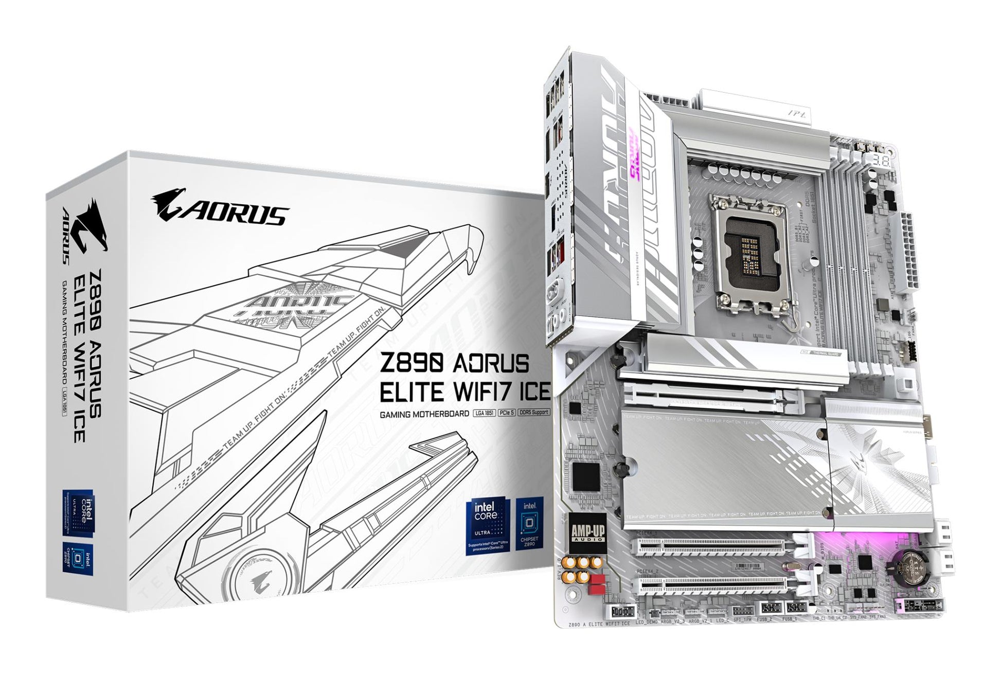 Peamine plaat|GIGABYTE|Intel Z890|LGA1851|ATX|Mälu DDR5|Mälu pesad 4|2xPCI-Express 4.0 4x|1xPCI-Express 5.0 16x|4xM.2|1xDisplayPort|4xUSB 2.0|5xUSB 3.2|1xUSB-C Thunderboltiga|1xOptiline S/PDIF|1xRJ45|2xAudio port|Z890AELITEWF7ICE
