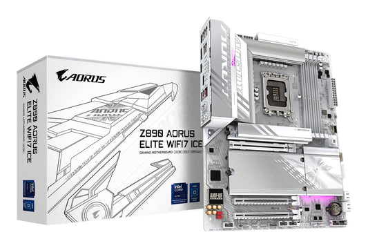 Mainboard|GIGABYTE|Intel Z890|LGA1851|ATX|Memory DDR5|Memory slots 4|2xPCI-Express 4.0 4x	|1xPCI-Express 5.0 16x|4xM.2|1xDisplayPort|4xUSB 2.0|5xUSB 3.2|1xUSB-C w/Thunderbolt|1xOptical S/PDIF|1xRJ45|2xAudio port|Z890AELITEWF7ICE