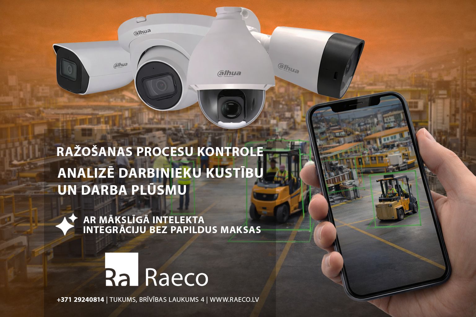 Ražošanas procesu kontrole ar video novērošanu