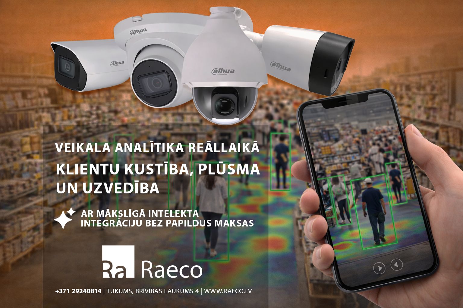 Video novērošana veikalam - klientu plūsma un uzvedības analītika